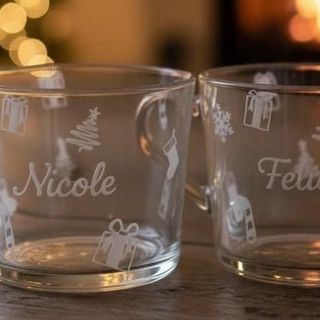 Personalised Christmas glass mug: listing photo 2