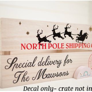 North Pole Shipping Co crate decals: listing photo 2