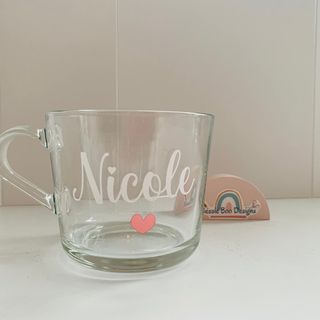 Name and heart glass mug: listing photo 3