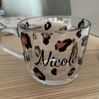 Leopard print personalised glass: listing photo 4