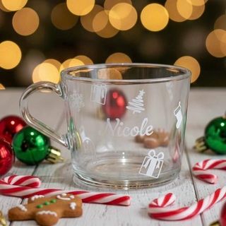 Personalised Christmas glass mug: listing photo 4