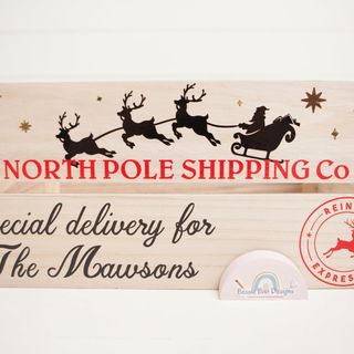 North Pole Shipping Co crate decals: listing photo 5