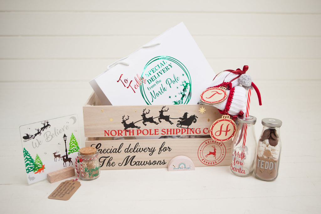 Crate - Personalised Christmas Crate | Christmas Gift | Christmas Eve Box | Christmas Eve Treats North Pole Special Delivery