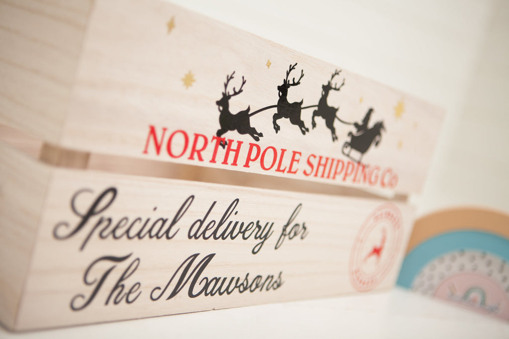 Crate - Personalised Christmas Crate | Christmas Gift | Christmas Eve Box | Christmas Eve Treats North Pole Special Delivery