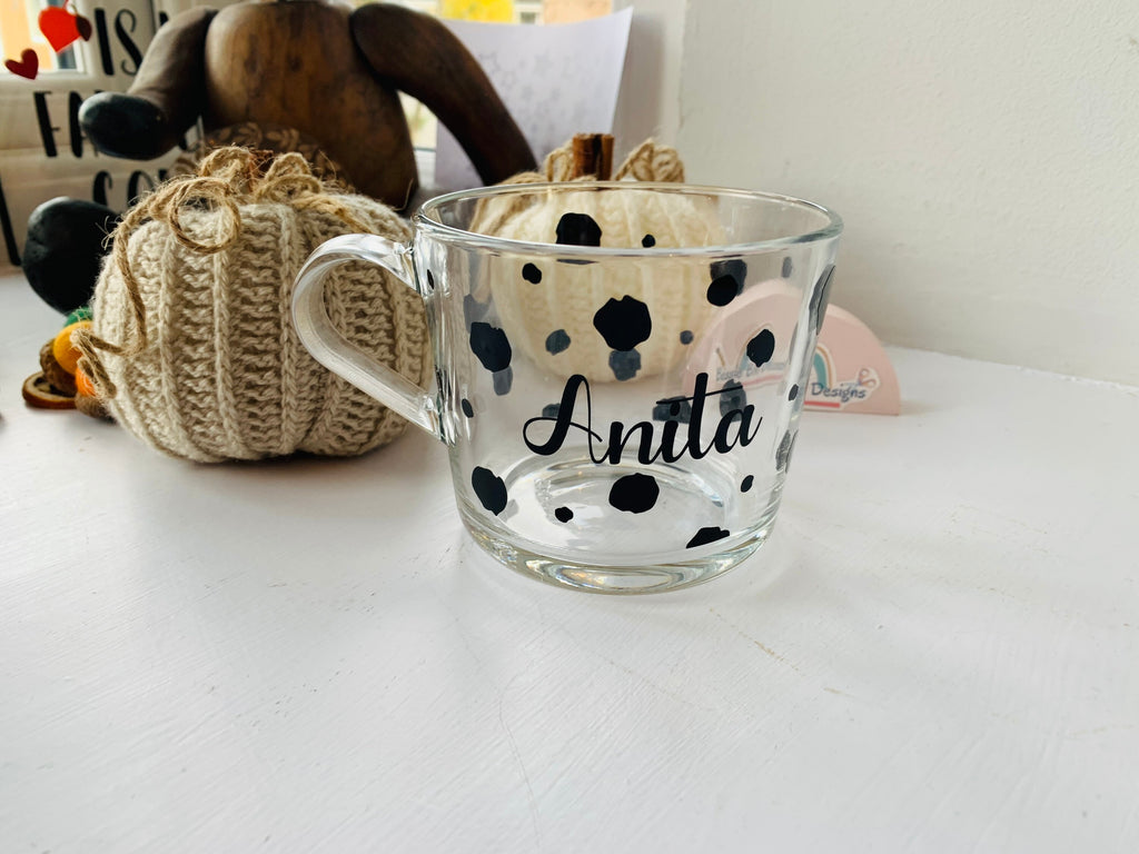 Dalmatian Print Glass Mug