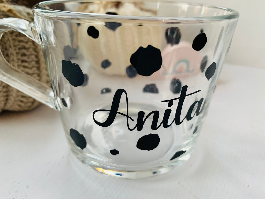 Dalmatian Print Glass Mug