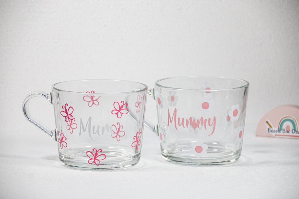 Pink Daisy Glass Mug