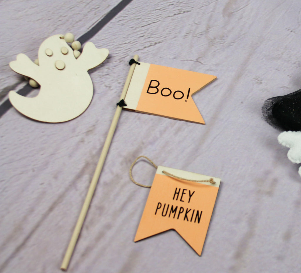 Halloween Wooden Hanging Flags