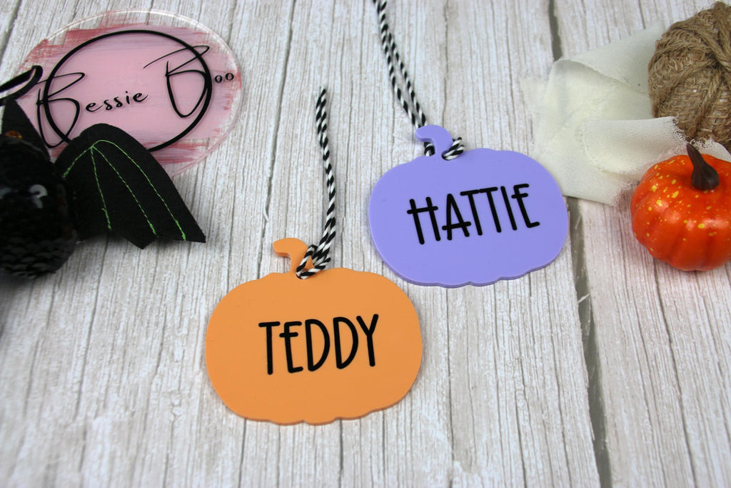 Halloween Personalised Acrylic Tag | Personalised Decorations | Personalised Gifts | Autumn Decorations | Cute Halloween Pumpkin