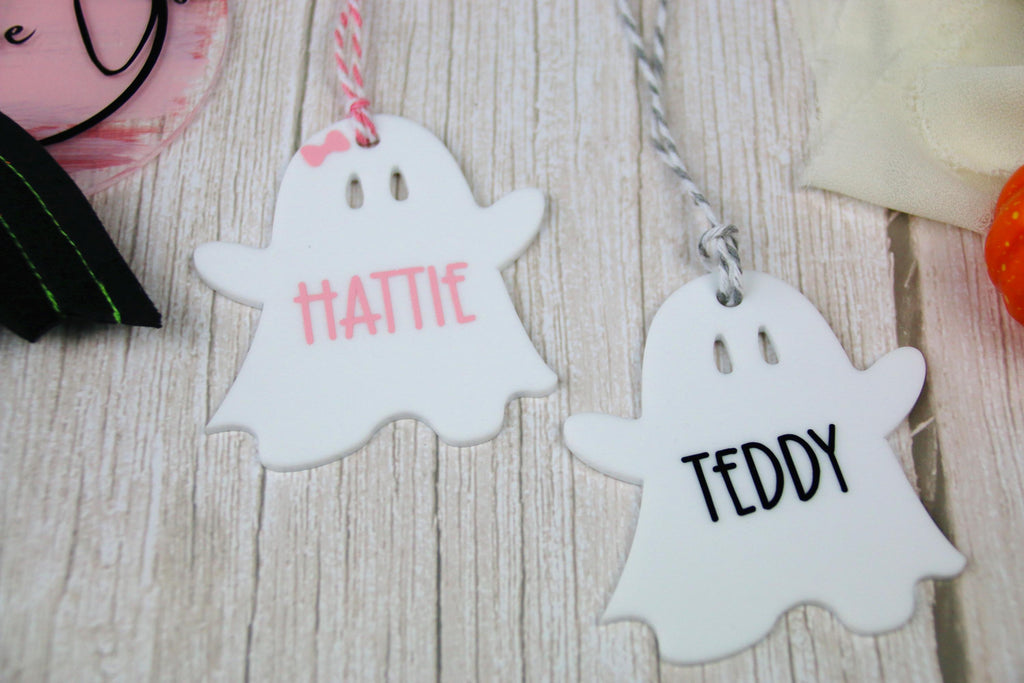 Halloween Personalised Acrylic Tag | Personalised Decorations | Personalised Gifts | Autumn Decorations | Cute Halloween Ghost