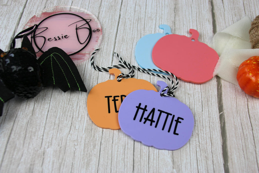 Halloween Personalised Acrylic Tag | Personalised Decorations | Personalised Gifts | Autumn Decorations | Cute Halloween Pumpkin