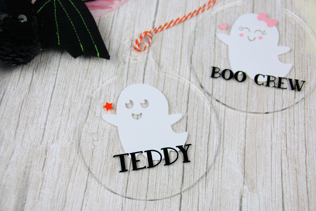 Halloween Personalised Acrylic Tag | Personalised Decorations | Personalised Gifts | Autumn Decorations | Cute Halloween Ghost